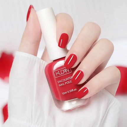 KUDAN Nail Polish Water-based 10ml No-bake Long-lasting Students Children Without Odor Can Tear Nail Art Manicure Tool