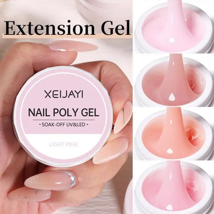 Jelly Extension Nail Gel Polish Soak Off UV LED Gel Modeling Carving Glue Milky White Clear Pink Color Multicolour Nail Salon