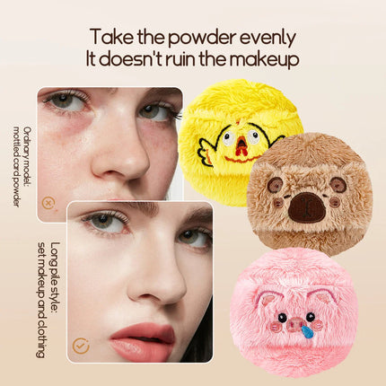 Life Girls cute and soft plush powder puff, flocking, comfortable and skin-friendly, thick, setting, loose powder, soft cushion