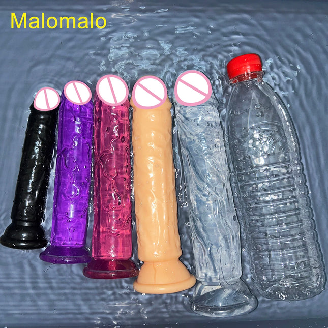 Cheap 5 Colors Small Transparent Dildo Suction Cup Jelly Dick Women Erotic Anal Sex Toys Soft Clitoral Vaginal Masturbators Penis