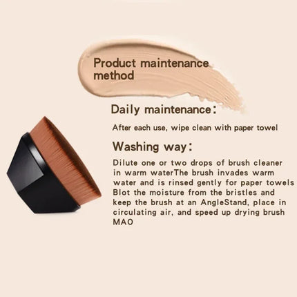 Streak-Free Foundation Brush - High-Density Vegan Fiber for Liquid & BB Cream, Magic  Application, Travel-Friendly Beauty Tool