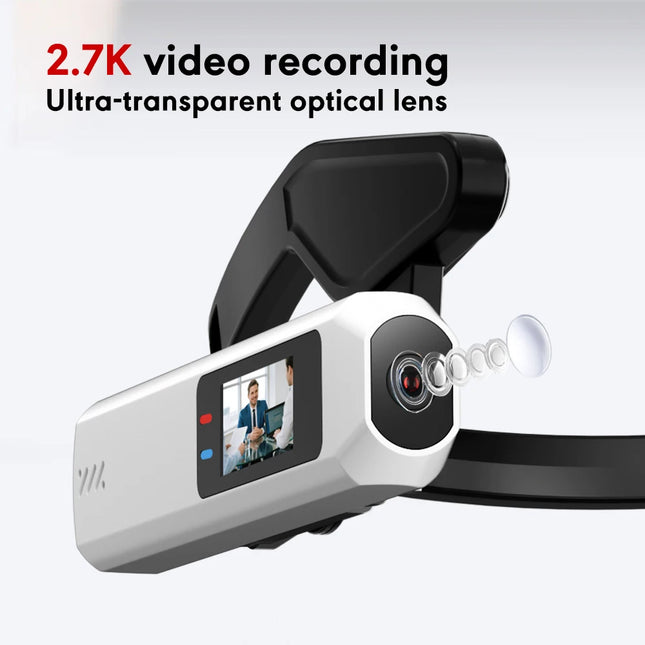 Portable Mini HD 2.7K/60FPS /60FPS Wearable Camera 110°Wide Angle Lens WiFi App Video Camcorder Head Mounted Sports Camera