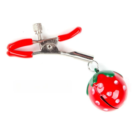 Strawberry Bell Nipple Clamps Metal Nipple Clamps Nipple Stimulator Female Clitoral Masturbator Adult Toys Couples Sex Toys BDSM