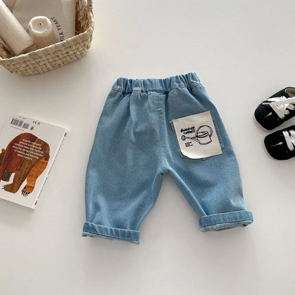 Spring Clothes Children's Pants Casual 0-5 Years Old Korean Soft Denim Children's Clothing Boys Fashion Striped Pants Infant