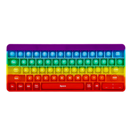 Keyboard Push Bubble Fidget Sensory Toys Rainbow Popping Silicone Game Toy Anxiety & Stress Reliever Autism Toy for Kids and Adu