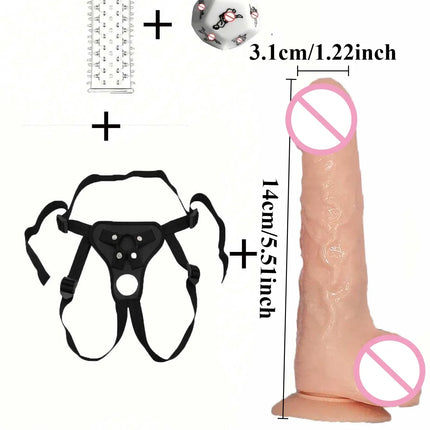 Wear Strap on Realistic Dildo for Women Lesbian Sexual Games Sex Toys Product Adult Penis Exerciser Female Vagina Massage Dildo