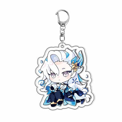 Genshin Impact Furina Arlecchino Neuvillette Lynette Lyney Wriothesley Keychain Anime Game Pendant Accessories Gift