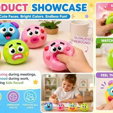 Popular New Creative Dog Facechanging Kneading Soothingball Soft Rubber Breathable Toy Children's and Adult Stressrelieving Tool