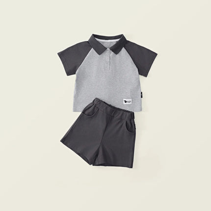 Summer Kids Brother Sister Look Turn Down Collar Kid Girl Pleated Sleeveless Dress Muslin Spliced Raglan Sleeve Top Shorts Suits