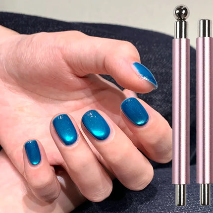1Pcs Glass Bead Effect Nail Magnetic Stick ﻿Double Head Cat's Eye Magnetic Pen Strong Magnet Steel Ball Detachable Manicure Tool