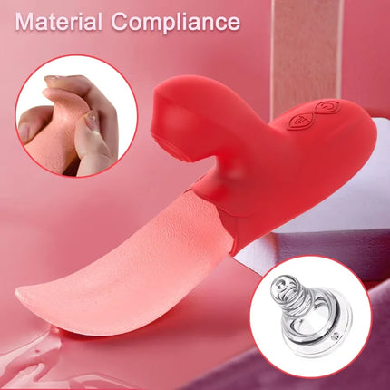 Powerful Tongue Vibrator Female Licking Clitoris Nipple Stimulator Sucking Vagina Massager Masturbation Sex Toys for Women 18+