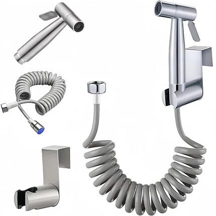 Handheld Bidet Toilet Sprayer Kit  stainless steel spray gun with 3 Way Valve，bellows Used for personal hygiene and pet bathing