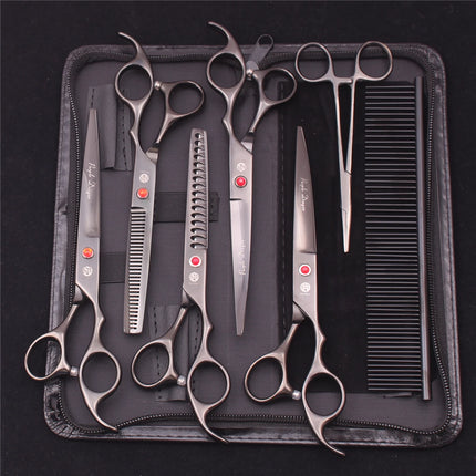 Pet Grooming Scissors Purple Dragon Japan Stainless Pink Curved Scissors For Dogs Dog Thinning Scissors Pet Chunker Shears Z3003