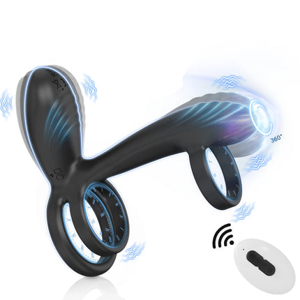 2025 Wiggle Swing Cock Ring for Men Ejaculation Delay Remote Control Penis Vibrator Ring Vagina Stimulator Sex Toy for Couples