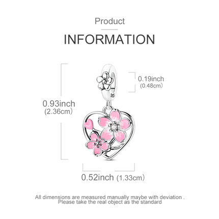 2026 Romantic Pink Color Charms Bead 925 Sterling Silver CZ Zircon Love Heart Pendants Fit Original Bracelet DIY Jewelry Gift