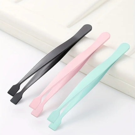 High-Precision Eyelash Tweezers for Under Eye and Chin, Flat-Mouth and Slender Design, Ergonomic Grafting Tool