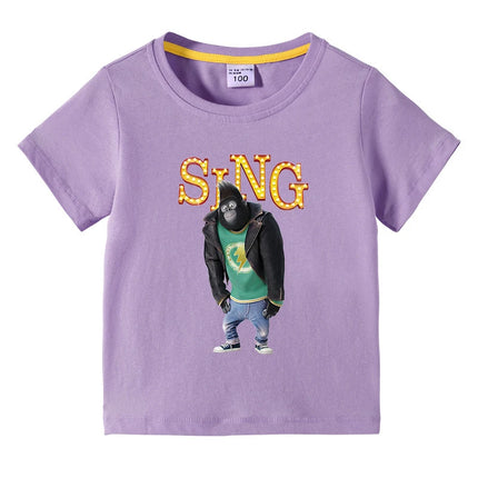 Kids Clothing Short Sleeve t shirts Sing Movie Graphic Children's Summer Casual Cute Cotton Tee