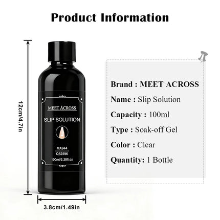 100ml Nail Liquid Slip Solution for Nails Flawless Nail Acrylic Extensions UV Gel Nail Polish Nail Art Manicure Design Tools