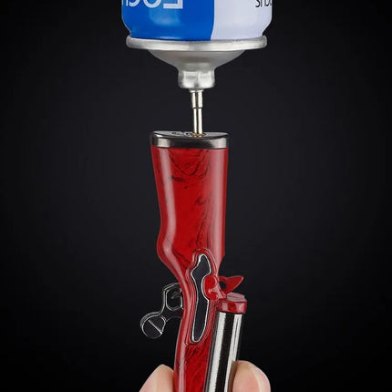 Metal Mini Gun Dual Fire Butane Gas Lighter Press Ignition Open Flame Smoking Accessories Gifts For Men Dropshipping Suppliers