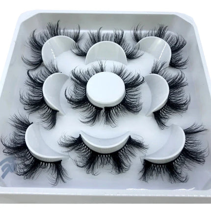 AMSDCN New 5-Pair 8-25mm Natural 3D Mink Eyelash Extension Eyelash Maquiagem