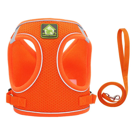 Dog Harness Pet Leash Vest-style Cat Breathable Adjustable Rope Reflective Pet Supplies Small Medium Dog Walking Harness Lead