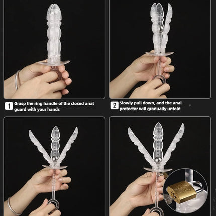Anal Training System - Resin Adjustable Dilator Expander for Adult Men and Women Butt Stretching, BDSM Play & Fisting Practice