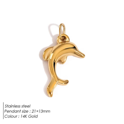 Stainless Steel charms Ocean shell conch golden pendant Summer beach Handmade Necklace Bracelet DIY charms for jewelry making