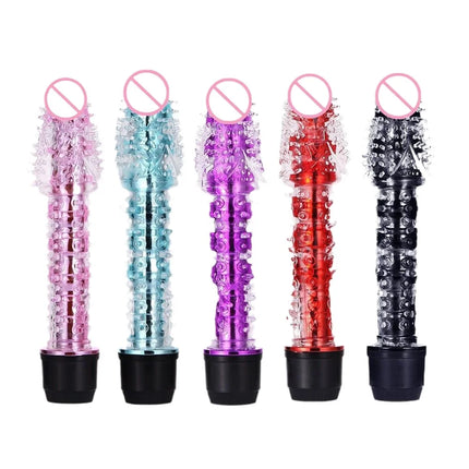New G Spot Stimulator Vibrator Women Realistic Jelly Vibrating Dildo With Thorn Dragon Beard Small Bald Vibrator Wand Adult Toys