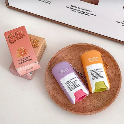 [MP]Gege bear 8.2g Large Capacity Lip Balm Keychain Pendant Hydrating & Moisturizing Lip Care As Lipstick Base & Accessory