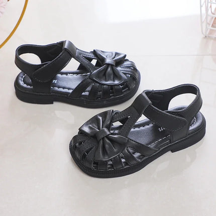 Baby Sandals for Girl Peep-toe Breathable Bow-knot Princess Children Fashion Soft 2024 Summer New Girls Sandals Cute Versatile