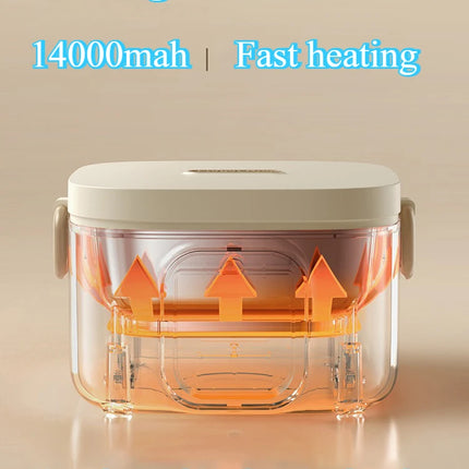 Rechargeable Heating Lunch Box Fast Heat Insulated Portable Food Warmer for Children for Camping Travel Dormitory