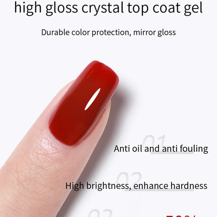 16ML Top Coat Glossy Shine Finish Long Lasting Soak Off Nail Clear UV Nail Lamp Gel for Gel Nail Polish salon Nail Art Design