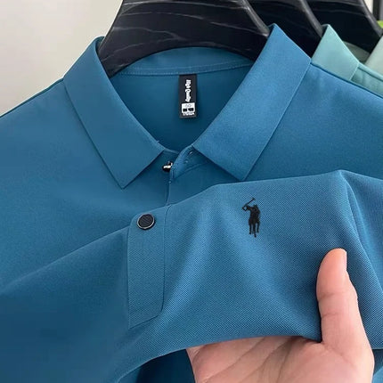 Luxury classic men's brand Paul original pony embroidered comfortable POLO shirt summer new casual breathable short sleeved top