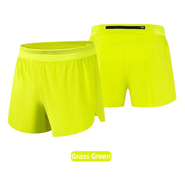 Mens Ice Silk Double Deck Shorts Quick Dry Solid Color Running Fitness Sports Casual Jogging  Summer Breathable Sweatpants Short