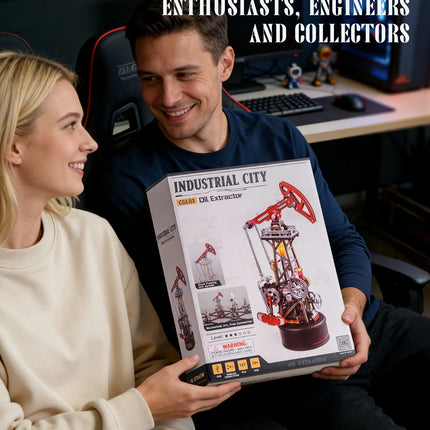 ROKR Industrial City Series 3D Puzzle Oil Pump Jack Mechanical Model Building Kit 127-Piece DIY Toys with Lights & Motion for Home Decor Gift for Adults Kids