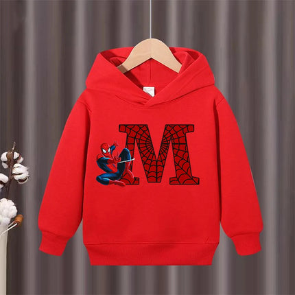 Children's Winter Autumn Hooded Pullover Sweater Spider Man Pattern Comfortable  Warm Fabric Suitable Outdoor Activities