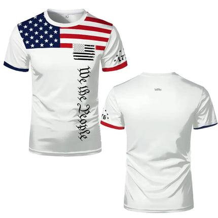 Retro American Flag Style 3D Print T-shirt Summer Eagle Heart Graphic Tee Street Unisex Sports Casual Breathable Short Sleeve