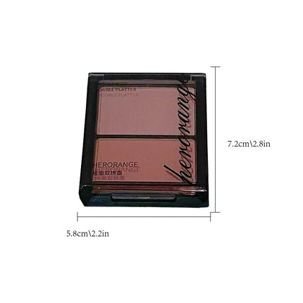 Face Brightening Highlighter,2 Colors Matte Platte Dry and Wet Natural Brightening Setting Powder,High Gloss Face Comestics