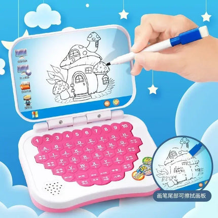 Early Education Learning Machine Erasable Writable Multifunction Computer Toys Bilingual Learning Small Laptop Toy