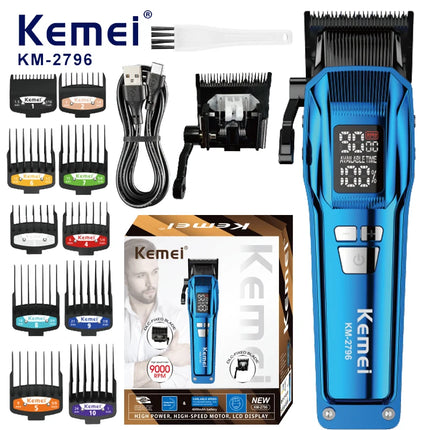 Kemei Hair Clipper 9000 RPM Professional Trimmer Adjustable Brushless Motor Haircut Machine Electric Trimmer for Men KM-2796