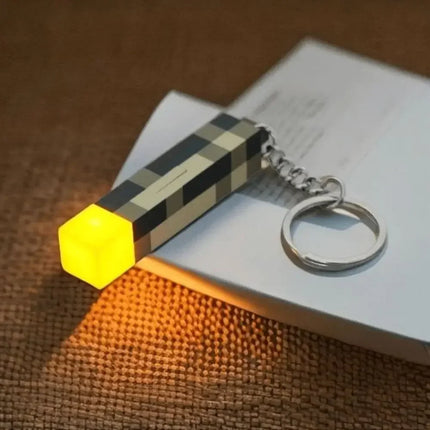2026Mini LED Pixel-style Torch Flashlight Keychain Rechargeable Light Torch Plastic Game Model Toys Backpack Pendant Ornaments