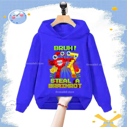 Autumn 67 Italian Brainrot Six Seven Digit Print Kid Fleece Sweatshirt Children's Hoodies Boys Girls Casual Fashion Sport Hooded