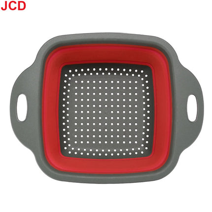 JCD 1pcs Fruit Vegetable Washing Basket Foldable Strainer Silicone Colander Dish Collapsible Drainer Filter Kitchen Storage Tool