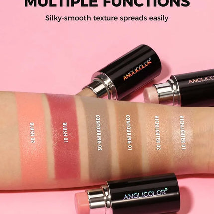 Highlighter Contouring Stick Blush Makeup Concealer Natural Brighten Face Bronzer Shading Stick glitter Highlighter Rubor Rouge