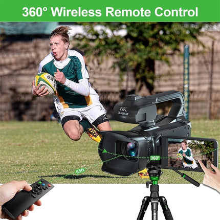 Full 4K Camcorder 64MP Youtuber Professional Digital Video Camera Streaming Auto Focus Photography Vlog Recorder 4" Touch Screen