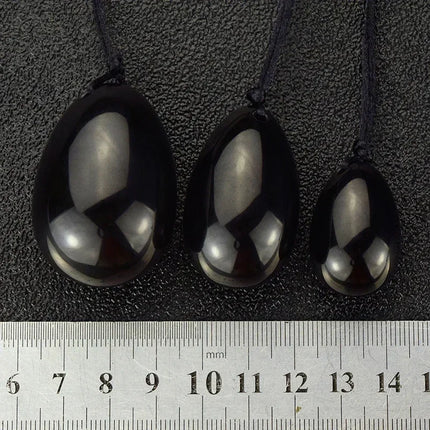 Natural Jade Massage Crystal Stone Black Obsidian Yoni  for Kegel Exercise Vaginal Muscle Massage Ben Wa Balls Massage Ball