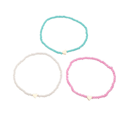1 Set Bohemia Summer Colorful Rice Beads Heart Beads Ankle For Women Boho Ocean Barefoot Beach Leg Bracelet Anklet Set Female