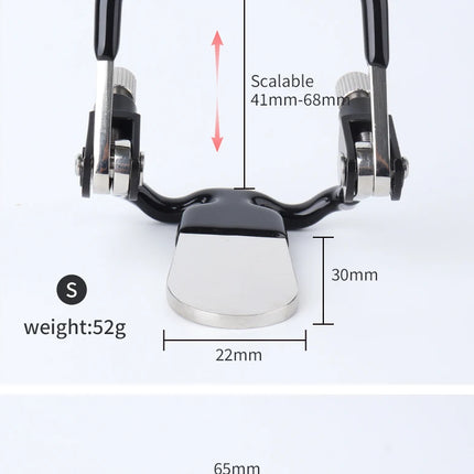 Stainless Steel BDSM Gag with Tongue Press Adjustable Metal Mouth Restraint Mouth Plug Slave Deep Throat Gag Restraint for Adult