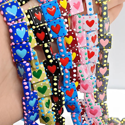 4pcs/8pcs16mm Full-hearted Color-matched Lampwork Glass Bead DIY for Jewelry Making Bracelets Earrings Necklace Gifts Accessorie