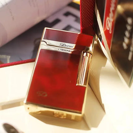 2026 Genuine Steel Tone Loud Lighter Gas Inflatable Open Flame Metal Side Sliding Cigarette Lighter for Boyfriend Husband